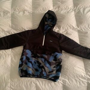 Hurley Kids Black and Blue Camouflage Fleece Jacket